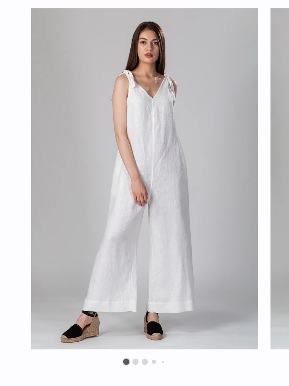 KNOTIUM Eleni Black Tie-Strap Wide-Leg Jumpsuit NWOT
